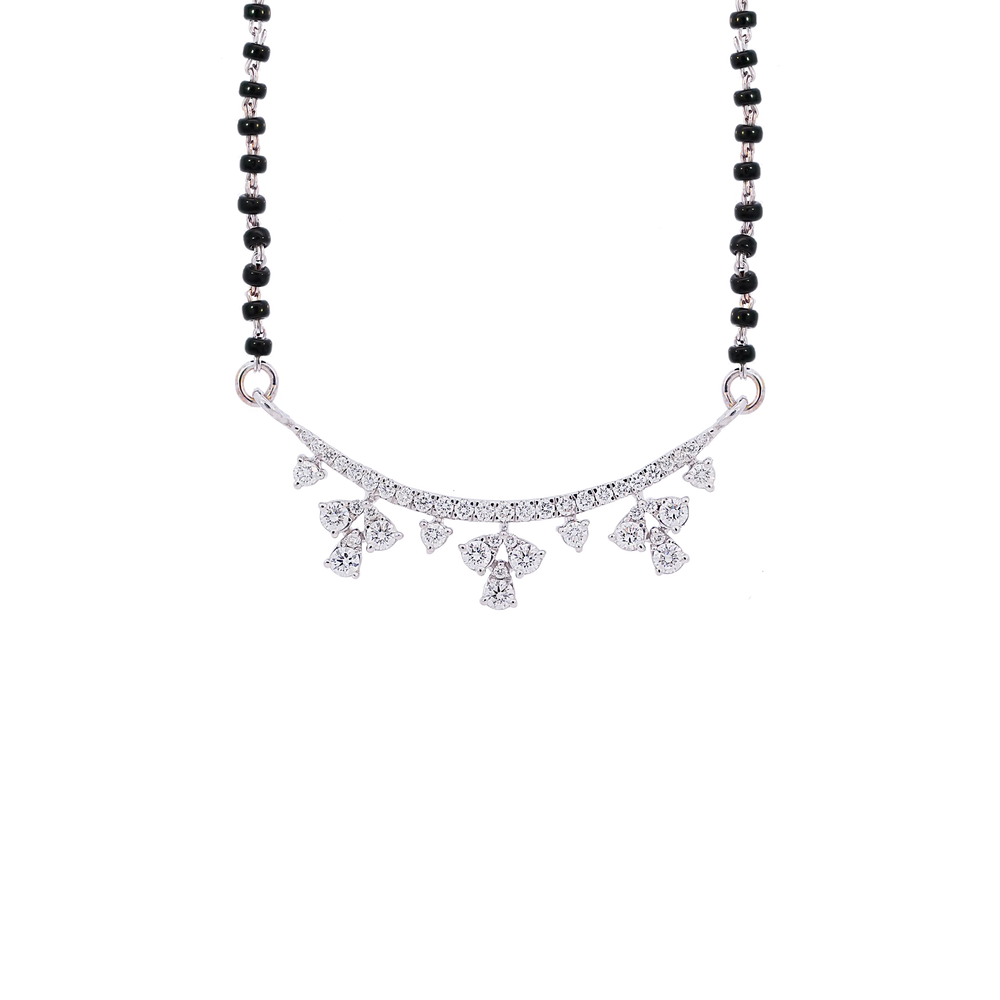 0.52Ct VVS/EF Diamond Mangalsutra in 18K White Gold