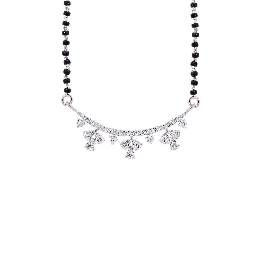 0.52Ct VVS/EF Diamond Mangalsutra in 18K White Gold