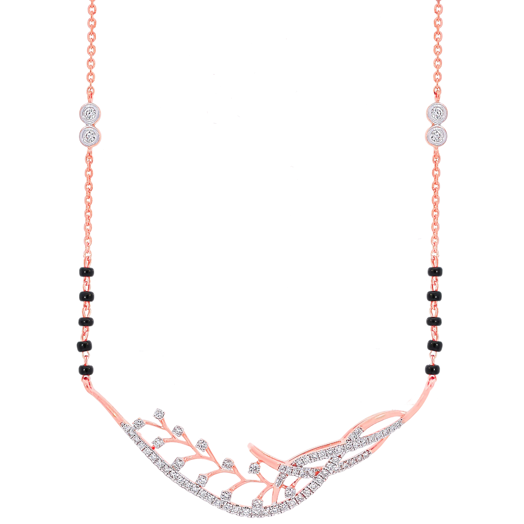 0.66Ct VVS/FG Diamond Mangalsutra in 18K Rose Gold