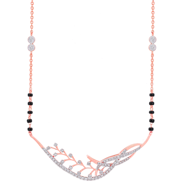 0.66Ct VVS/FG Diamond Mangalsutra in 18K Rose Gold