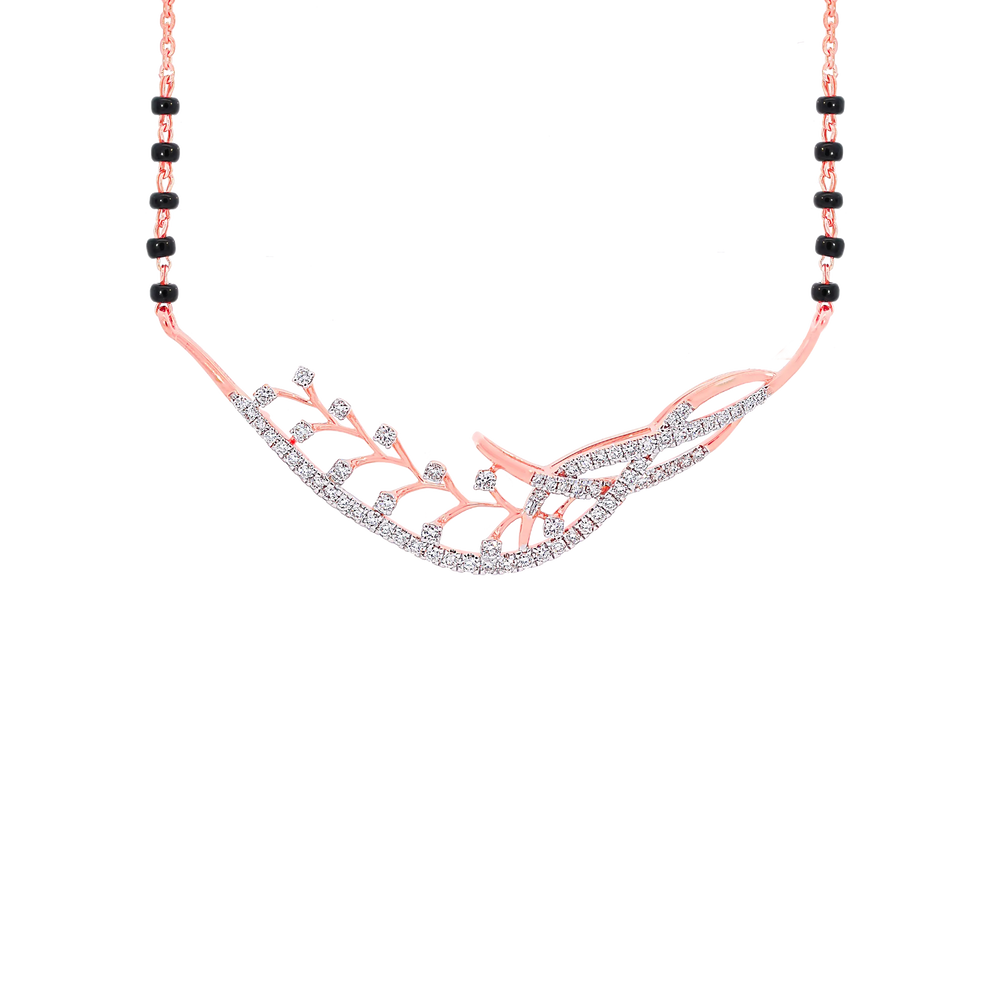 0.66Ct VVS/FG Diamond Mangalsutra in 18K Rose Gold