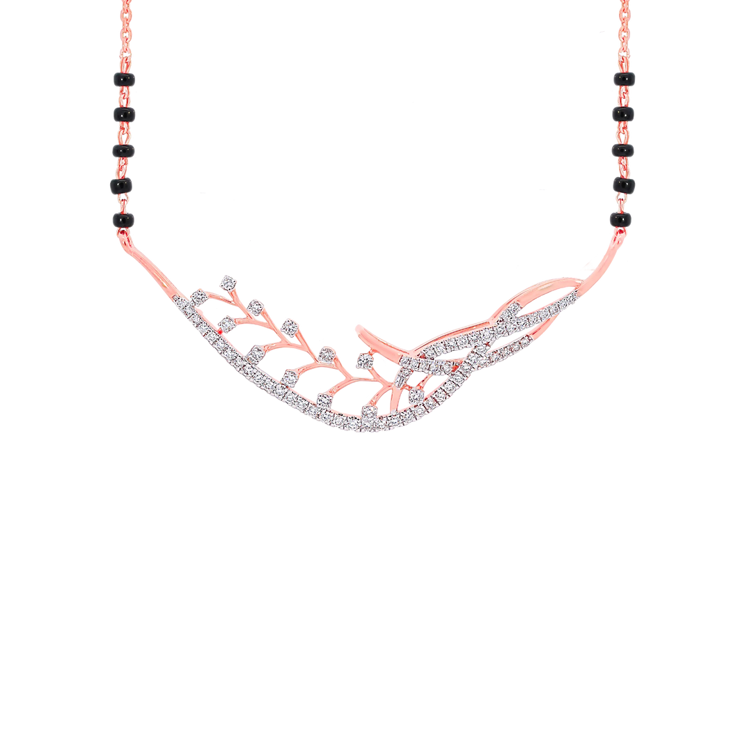 0.66Ct VVS/FG Diamond Mangalsutra in 18K Rose Gold