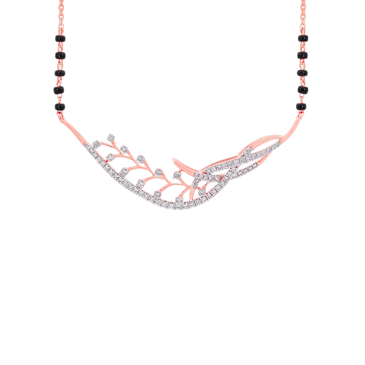 0.66Ct VVS/FG Diamond Mangalsutra in 18K Rose Gold
