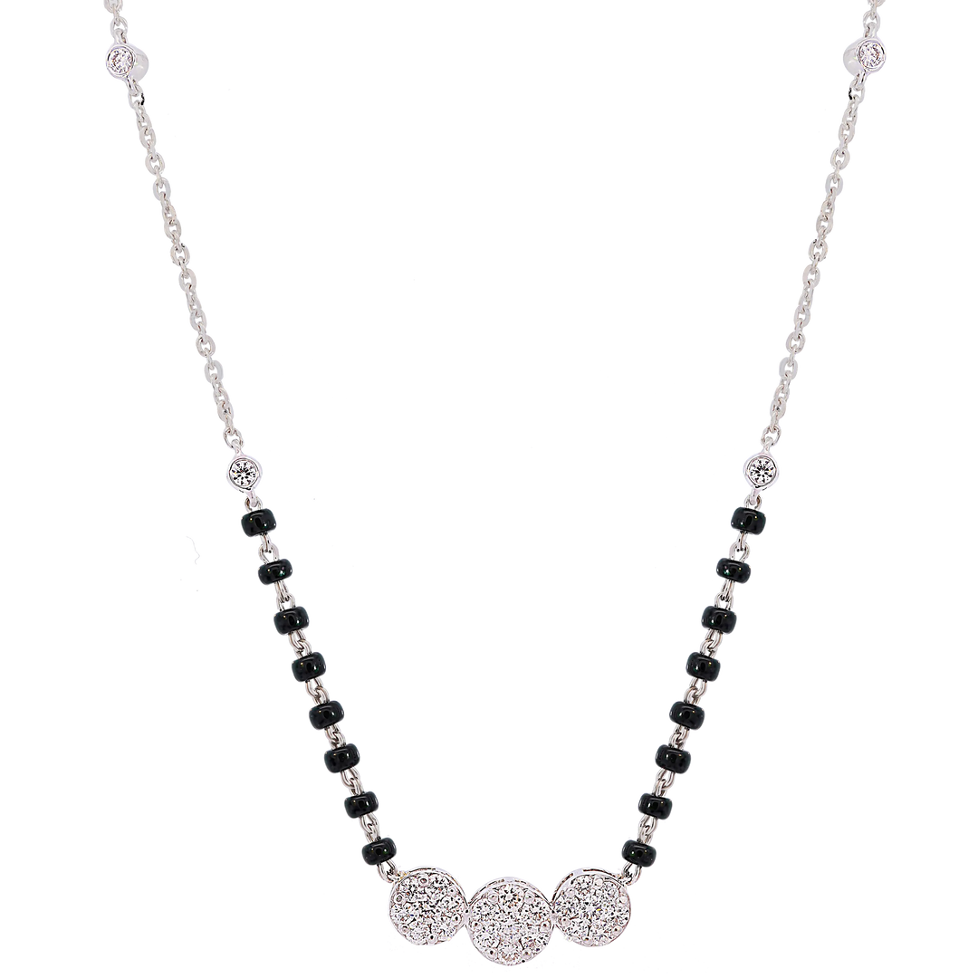 0.59Ct VVS/FG Diamond Mangalsutra in 18K White Gold