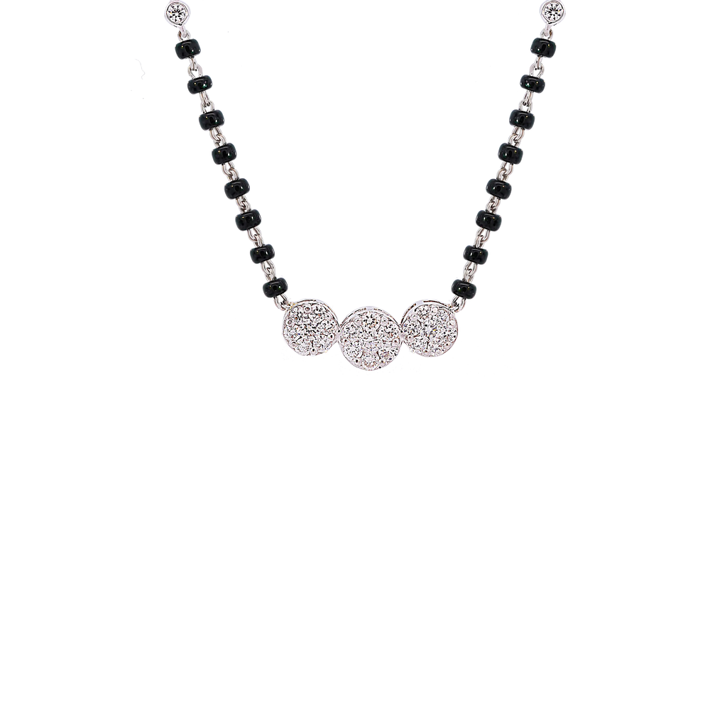 0.59Ct VVS/FG Diamond Mangalsutra in 18K White Gold
