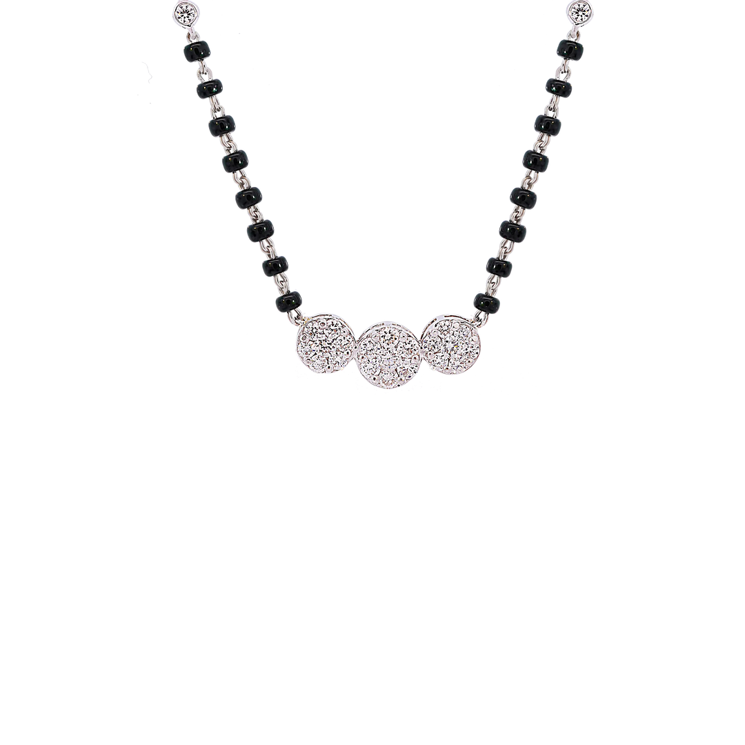 0.59Ct VVS/FG Diamond Mangalsutra in 18K White Gold