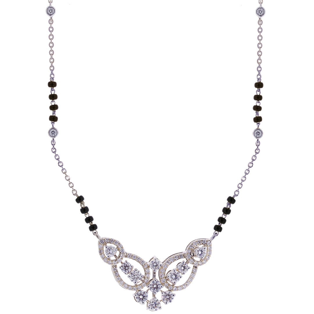 1.68Ct VVS/GH Diamond Mangalsutra in 18K White Gold