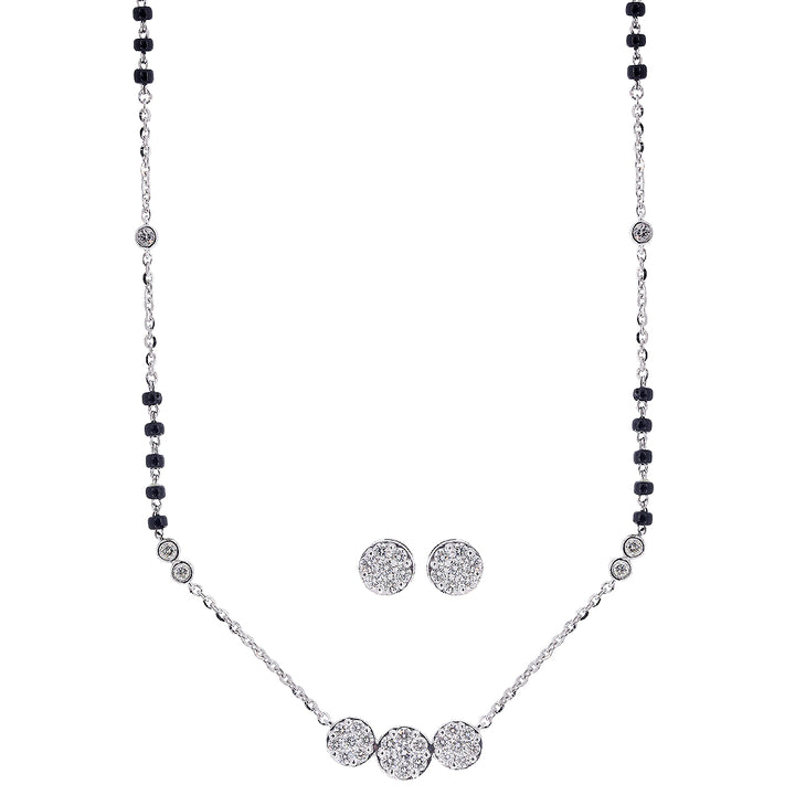 1.17Ct VVS/F-G Diamond Mangalsutra in 18K White Gold