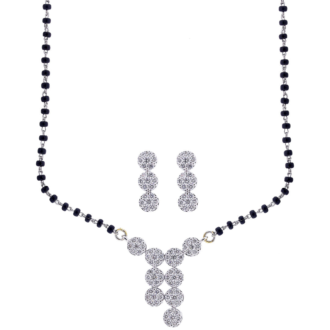 1.20Ct  VVS/EF   Mangalsutra Set 18K White Gold