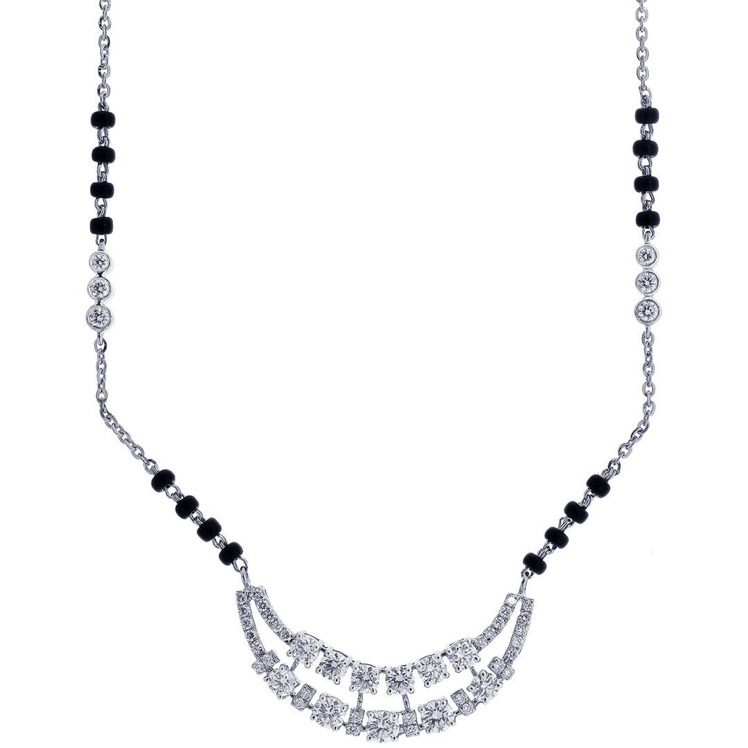 1.47Ct VVS/FG Diamond Mangalsutra in 18K White Gold