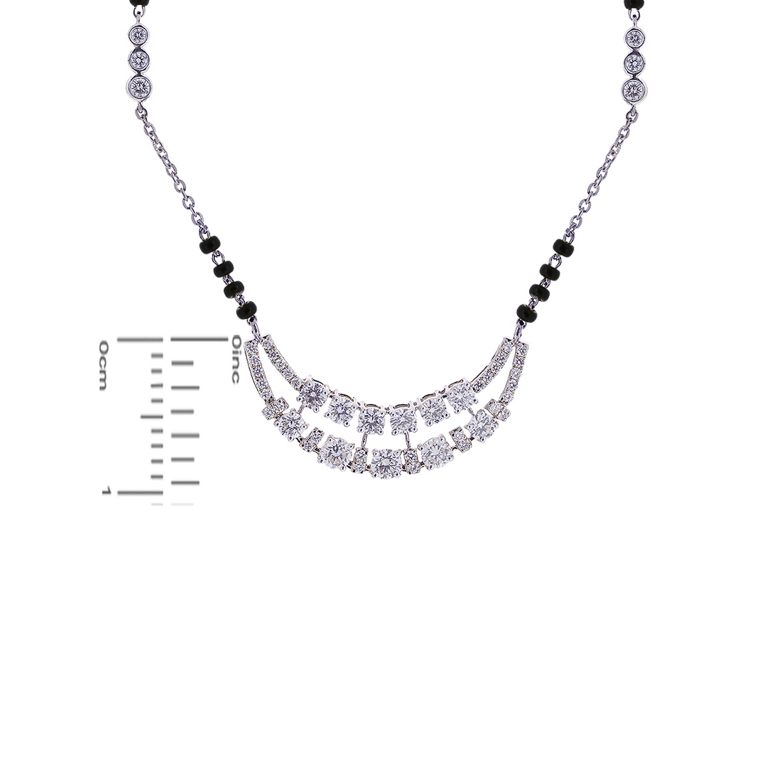 1.47Ct VVS/FG Diamond Mangalsutra in 18K White Gold