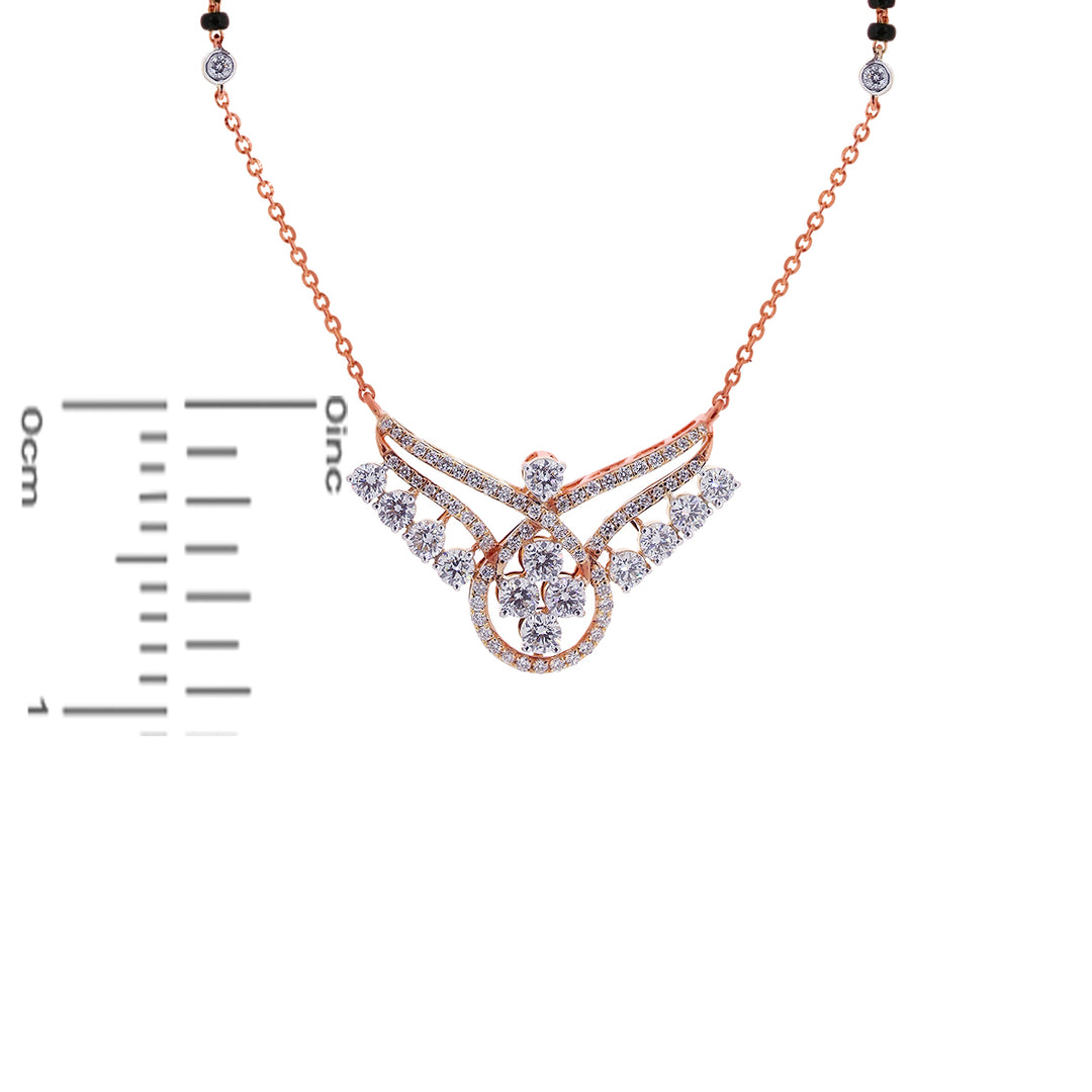 1.70Ct VVS/FG Diamond Mangalsutra in 18K Rose Gold