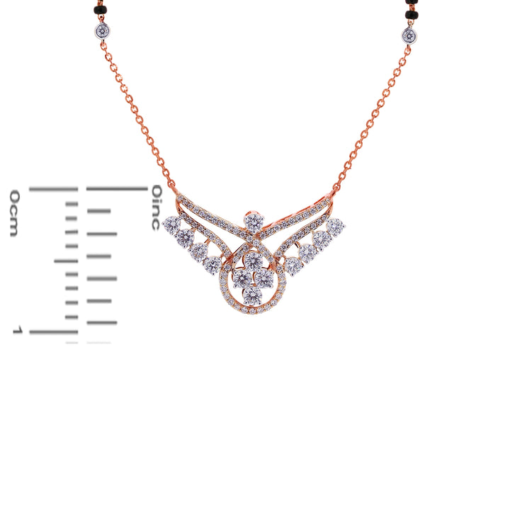 1.70Ct VVS/FG Diamond Mangalsutra in 18K Rose Gold