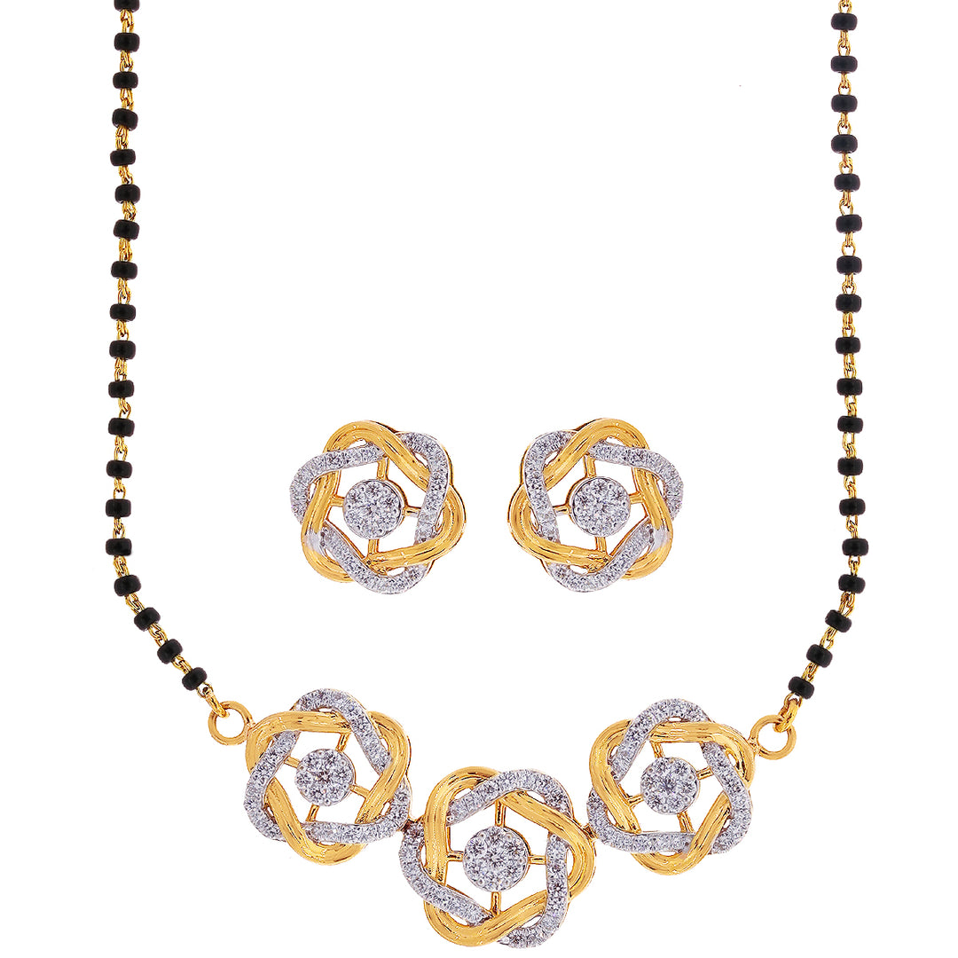 1.48Ct VVS/GH  Mangalsutra Set 18K Gold