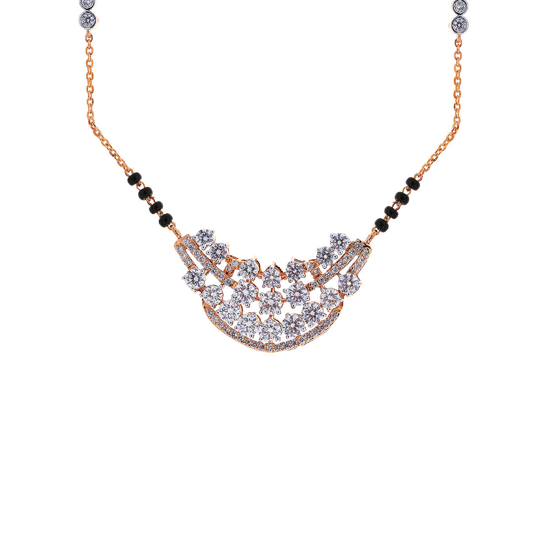 3.74Ct VVS/FG Diamond Mangalsutra Set in 18K Rose Gold