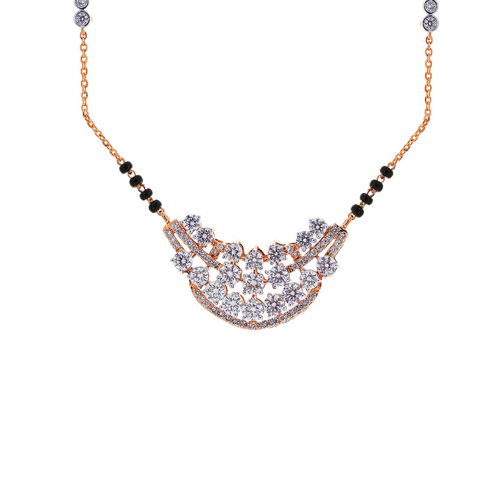 3.74Ct VVS/FG Diamond Mangalsutra Set in 18K Rose Gold