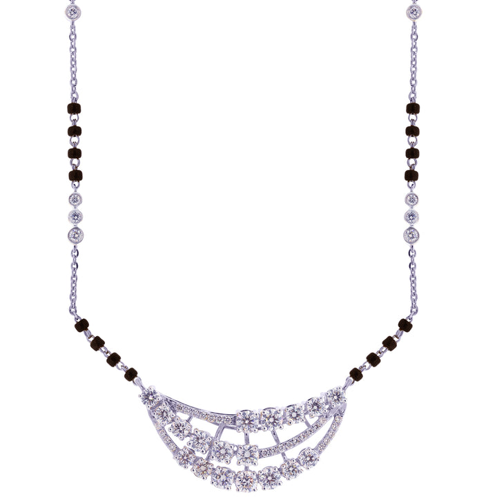 2.22Ct VVS/FG Diamond Mangalsutra in 18K White Gold