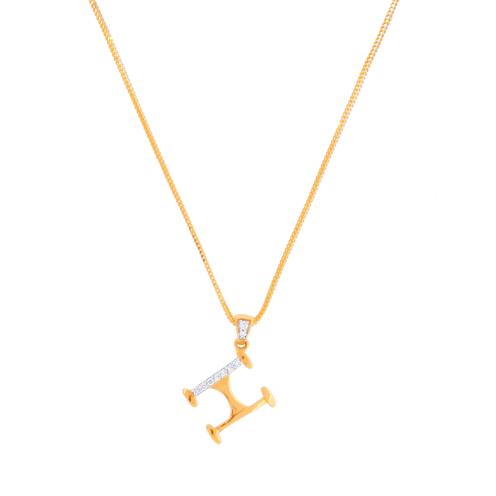 0.07Ct VVS/FG Diamond Initial "H" Pendant in 18K Gold