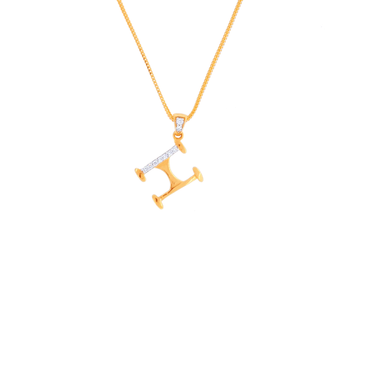 0.07Ct VVS/FG Diamond Initial "H" Pendant in 18K Gold