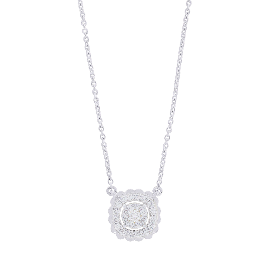 0.43Ct VVS/FG Diamond Pendant in 18K White Gold