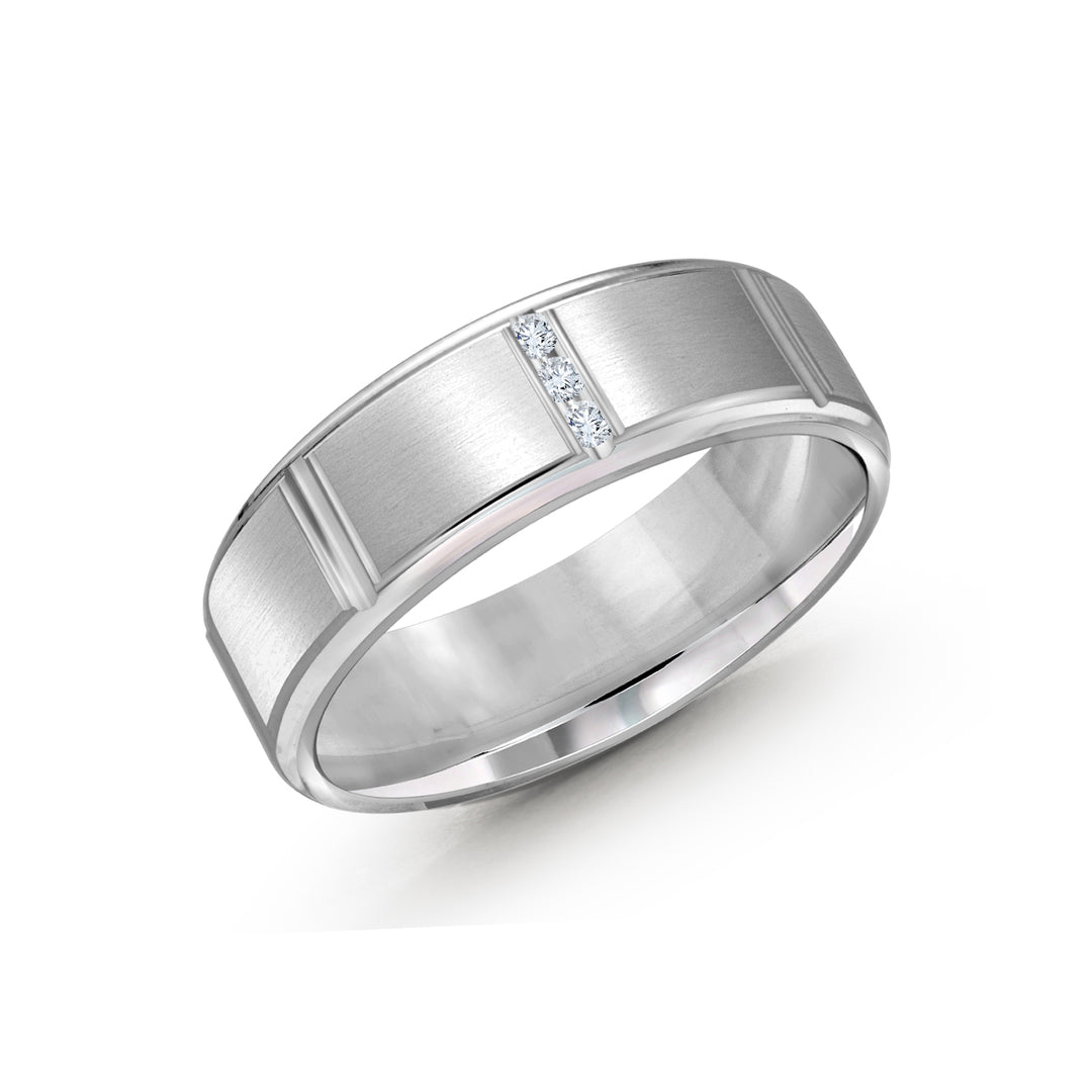 0.10CT VVS/FG Diamond Band in 18K White Gold