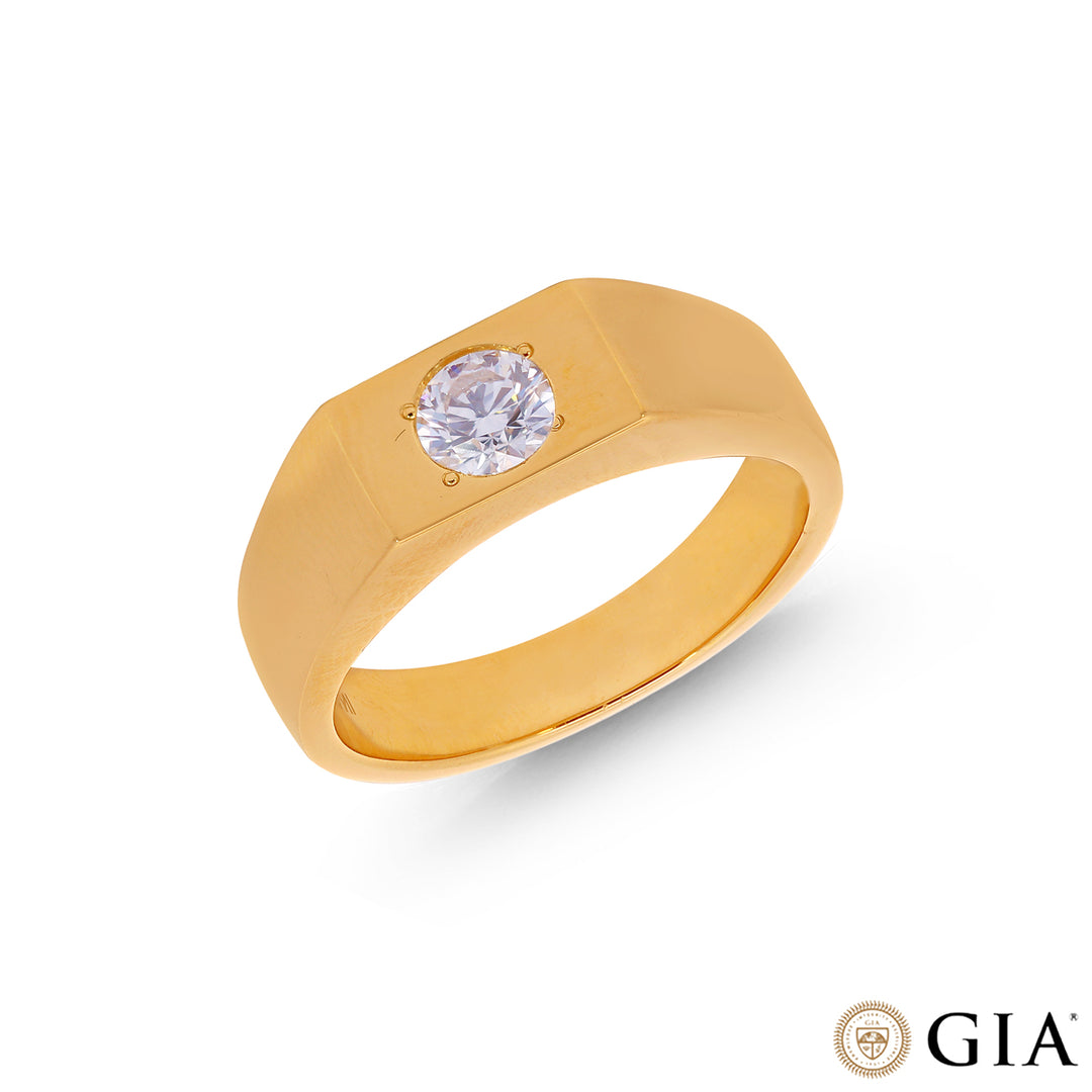 0.50CTW VVS1/E GIA Certified Solitaire Diamond Ring in 18K Gold