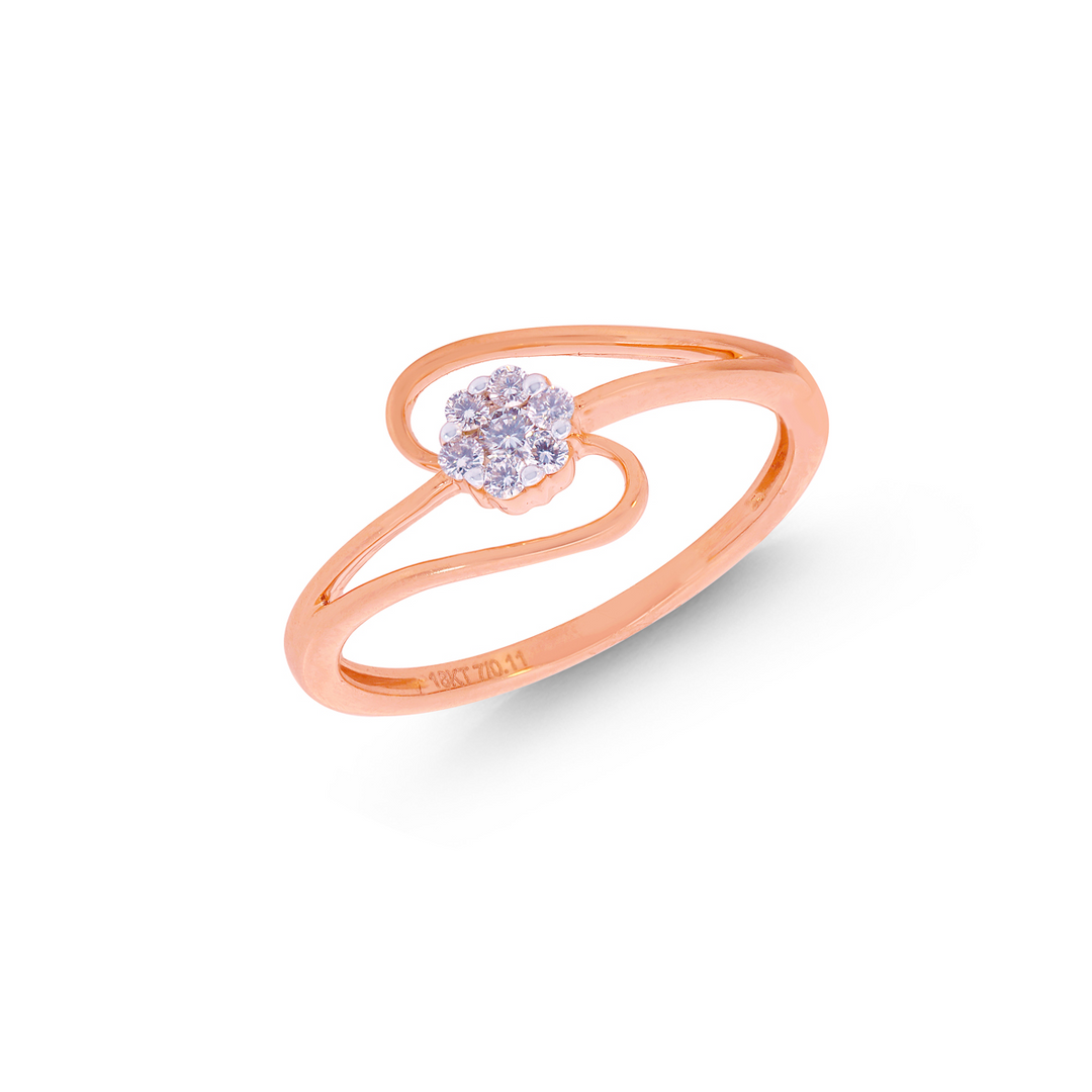 0.11Ct VVS/FG Diamond Ring in 18K Rose Gold