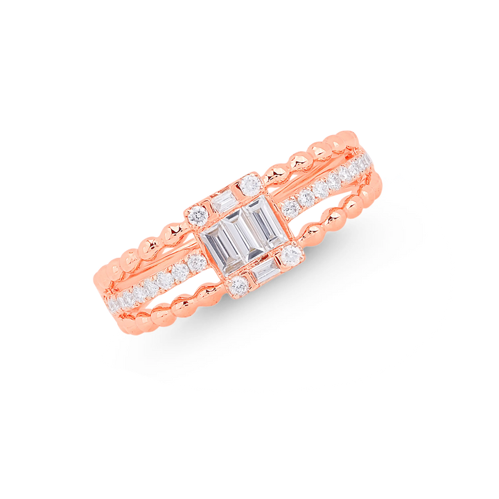0.44Ct VS/GH Diamond Ring in 18K Rose Gold