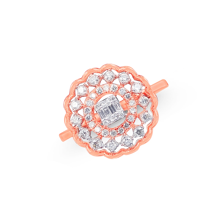 0.47Ct VS/GH Diamond Ring in 14K Rose Gold