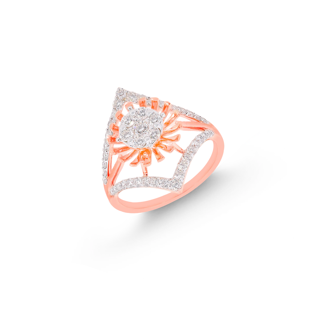 0.70Ct VVS/FG Diamond Ring in 18K Rose Gold
