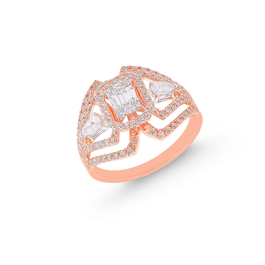 0.81Ct VVS/FG Diamond Ring in 18K Rose Gold