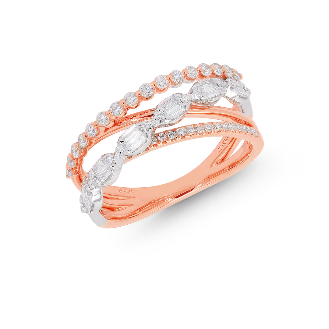 0.53Ct VS/GH Diamond Ring in 18K Rose Gold