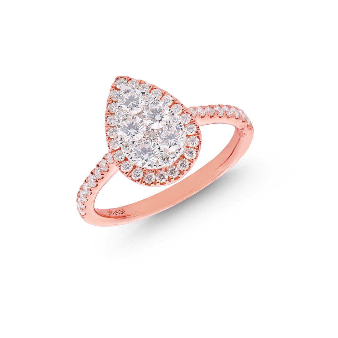 0.90Ct VS/GH Diamond Ring in 18K Rose Gold