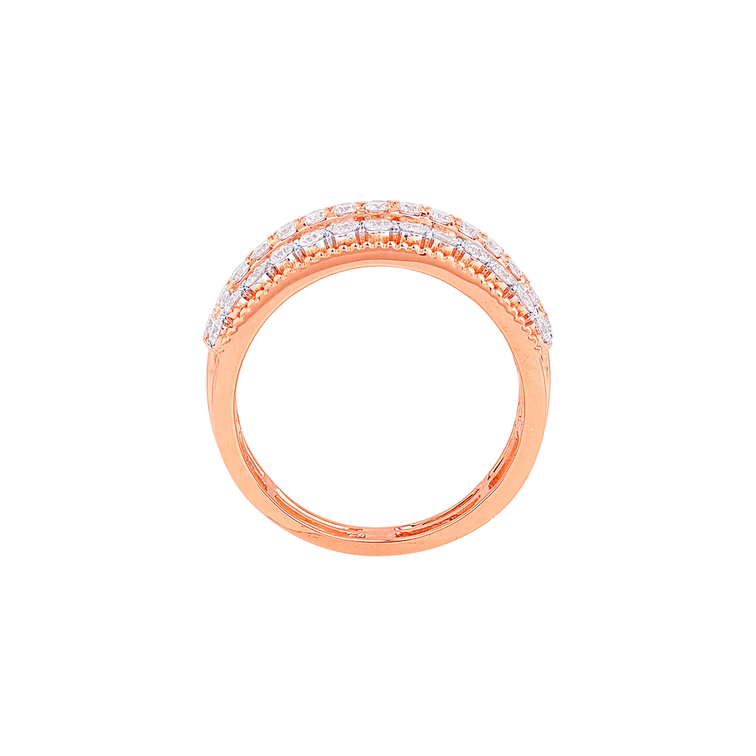 0.79Ct VS-SI/GH Diamond Ring in 14K Rose Gold