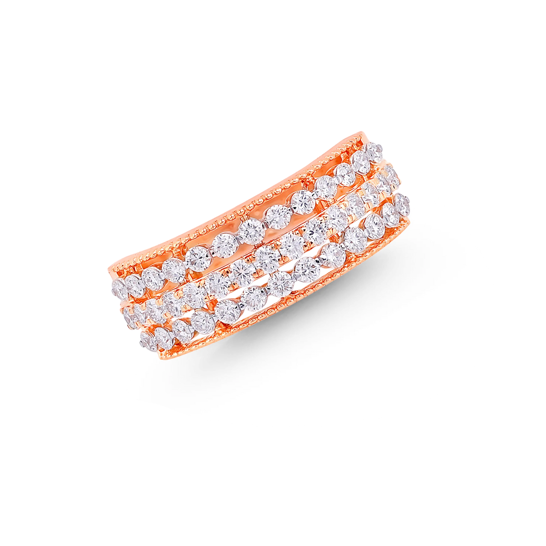 0.79Ct VS-SI/GH Diamond Ring in 14K Rose Gold