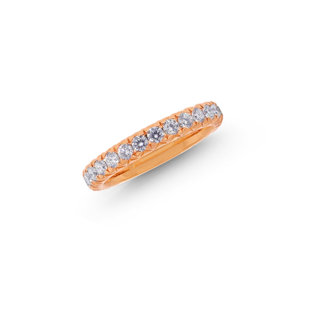 1.07Ct VVS/FG Diamond Band in 18K Rose Gold