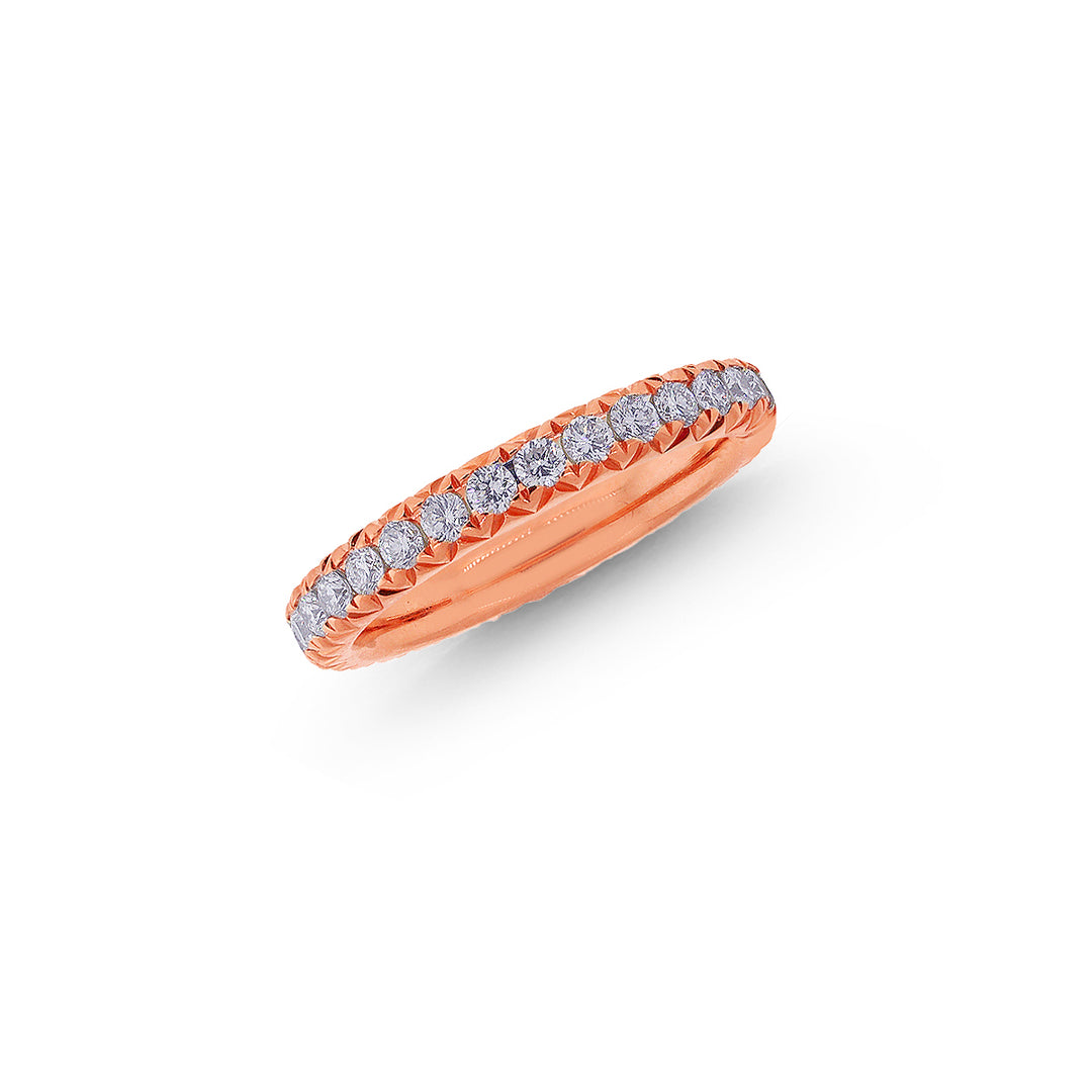 1.06Ct VVS/FG Diamond Band in 18K Rose Gold