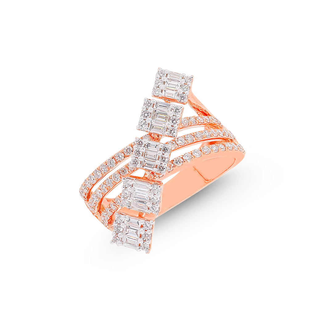 1.03Ct VVS/FG Diamond Ring in 18K Rose Gold