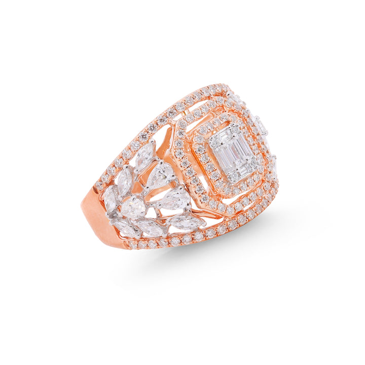 1.43Ct VVS/FG Diamond Ring in 18K Rose Gold