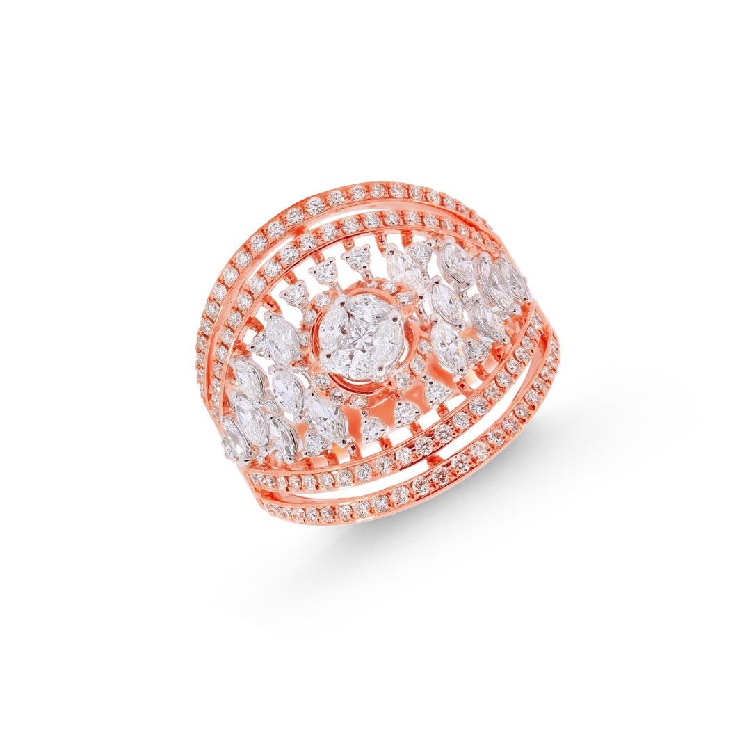 1.17Ct VVS/FG Diamond Ring in 18K Rose Gold
