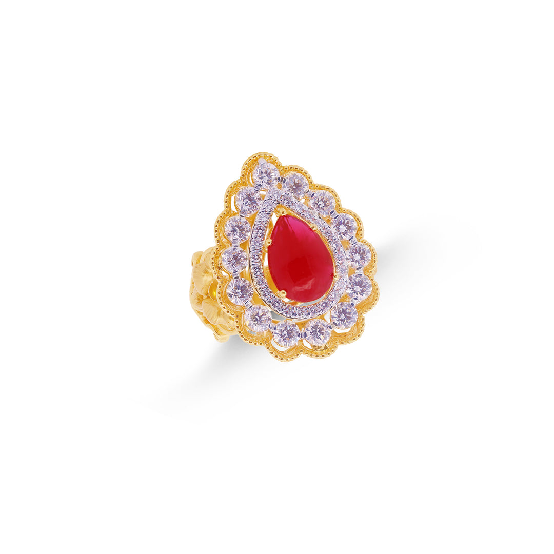 2.92Ct VVS/FG Diamond Ring With Ruby in 18K Gold