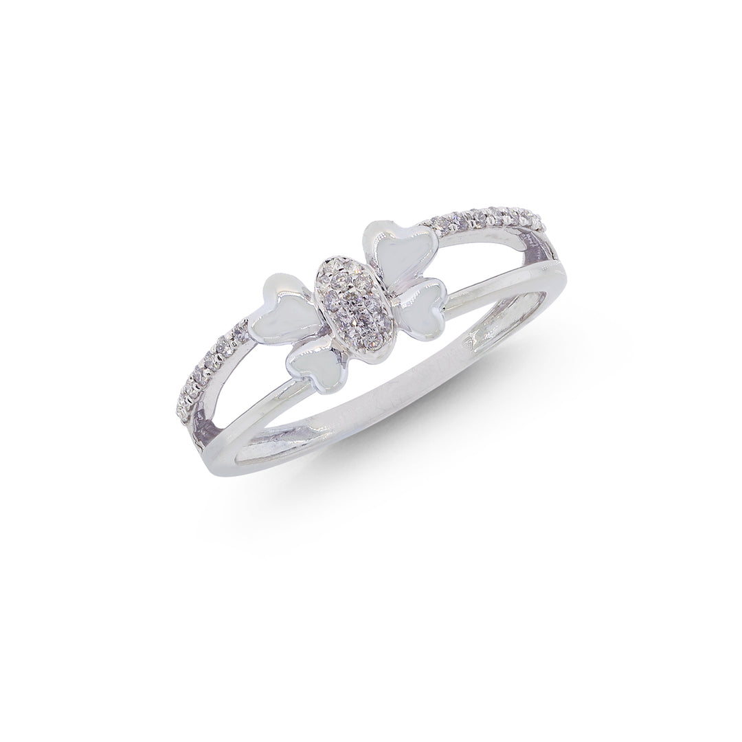 0.11Ct VVS/FG Diamond Ring in 18K White Gold