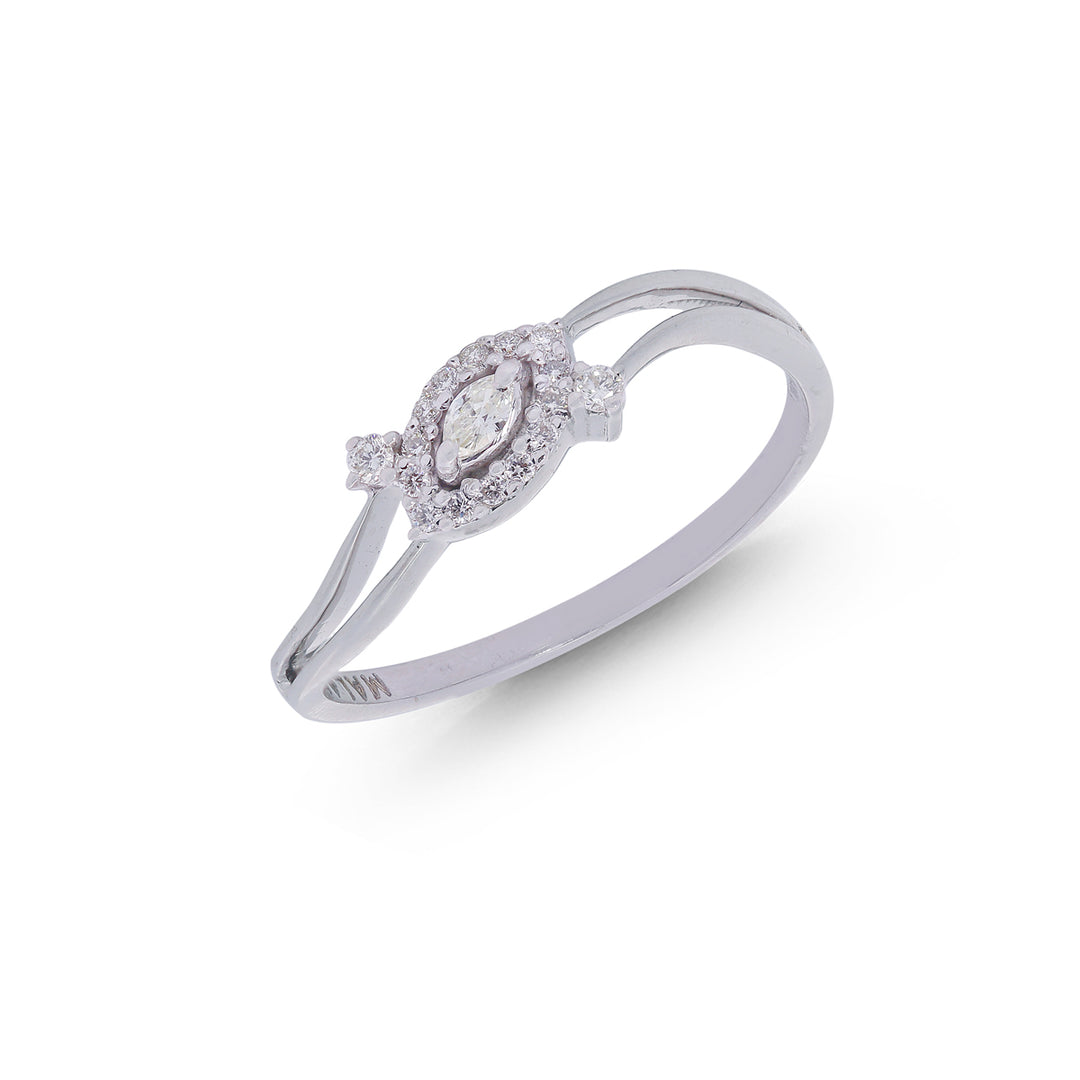 0.10Ct VVS/FG Diamond Ring in 18K White Gold