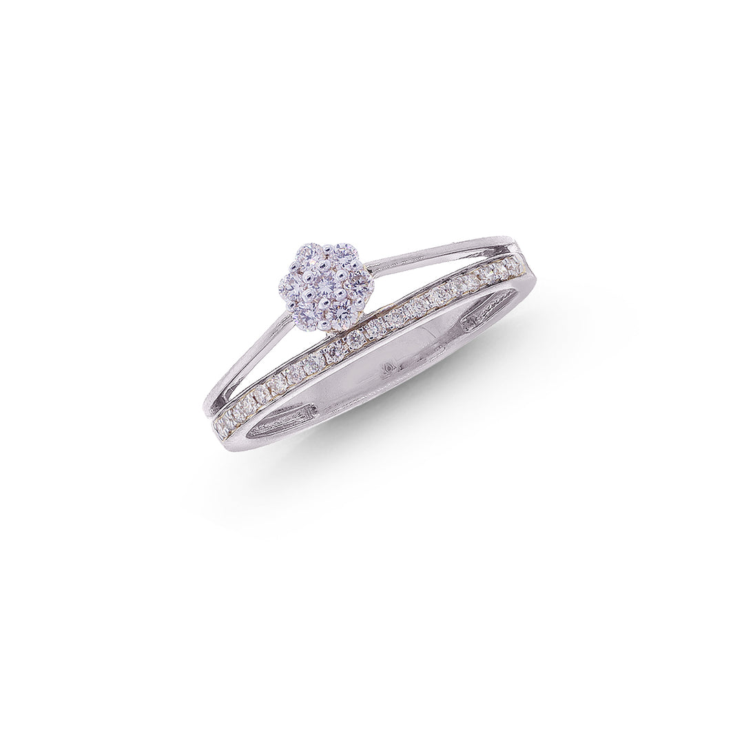 0.23Ct VVS/FG Diamond Ring in 18K White Gold
