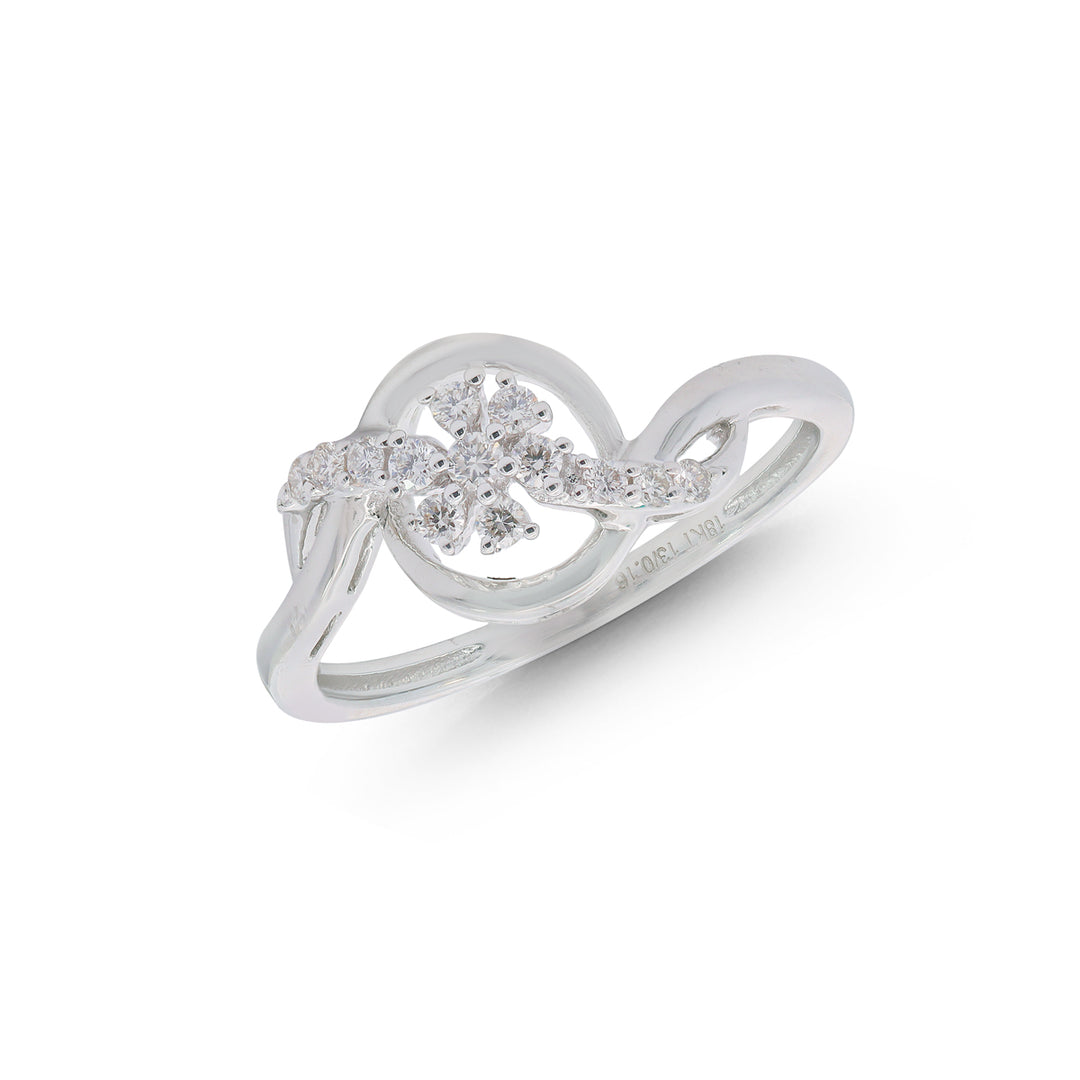 0.16Ct VVS/FG Diamond Ring in 18K White Gold