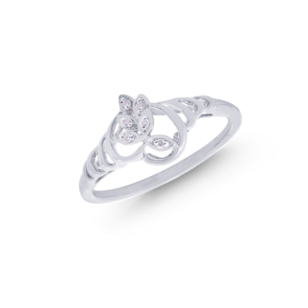 0.03Ct VVS/FG Diamond Ring in 18K White Gold