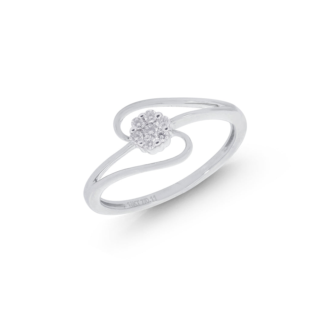 0.10Ct VVS/FG Diamond Ring in 18K White Gold