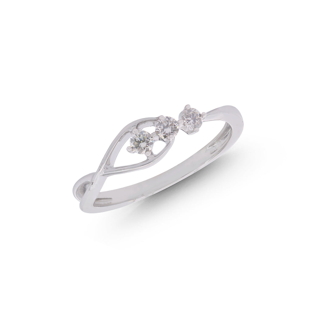 0.17Ct VVS/FG Diamond Ring in 18K White Gold