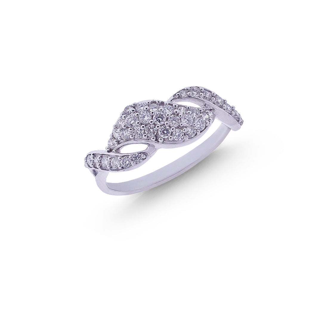 0.45Ct VVS/FG Diamond Ring in 18K White Gold