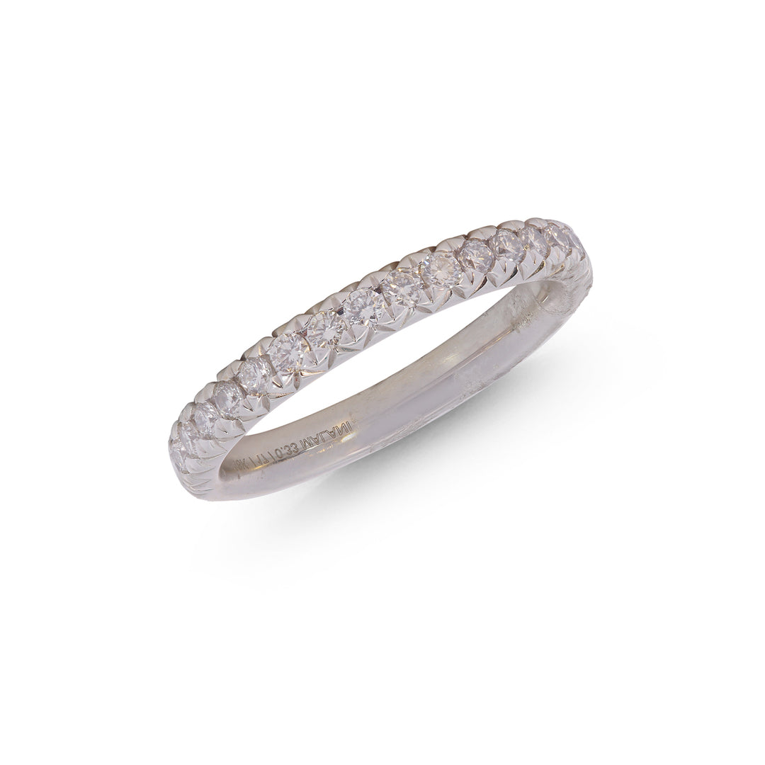 0.33Ct VVS/FG Diamond Band in 18K White Gold